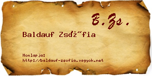 Baldauf Zsófia névjegykártya
